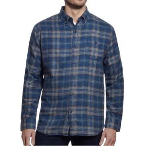 Weatherproof Plaid Flannel Shirt in Teal/Grey Men’s XLT